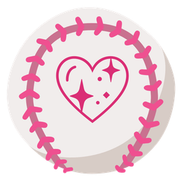 sparkling heart and baseball