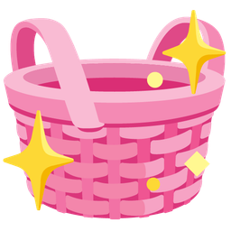 sparkling heart and basket