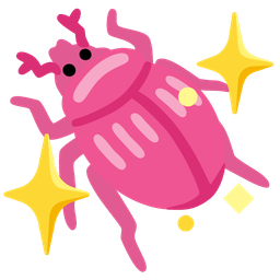 sparkling heart and beetle