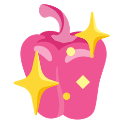 sparkling heart and bell pepper