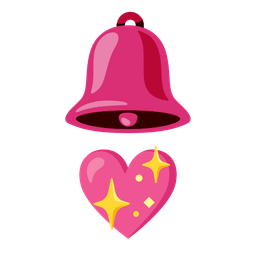 sparkling heart and bell