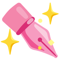 sparkling heart and black nib