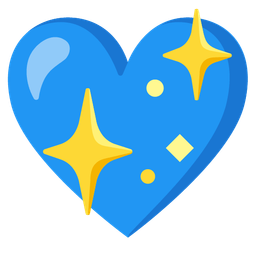 sparkling heart and blue heart