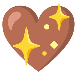 sparkling heart and brown heart