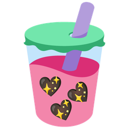 sparkling heart and bubble tea