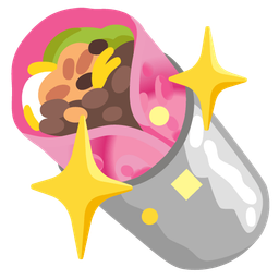 sparkling heart and burrito