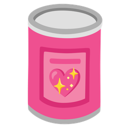 sparkling heart and canned food