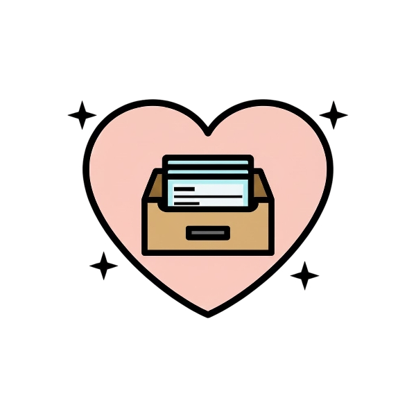 Sparkling heart and Card file box