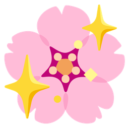 sparkling heart and cherry blossom