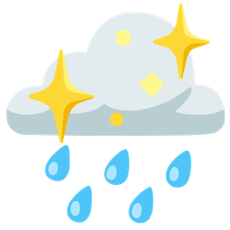 sparkling heart and cloud with rain