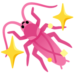 sparkling heart and cockroach