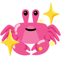 sparkling heart and crab