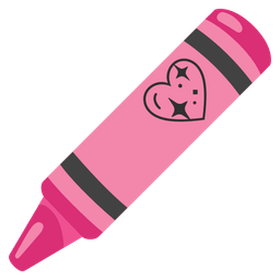 sparkling heart and crayon