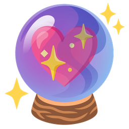 sparkling heart and crystal ball