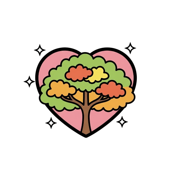 Sparkling heart and Deciduous tree