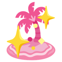 sparkling heart and desert island