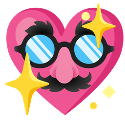 sparkling heart and disguised face