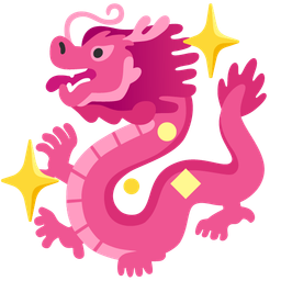 sparkling heart and dragon