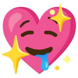 sparkling heart and drooling face