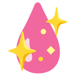 sparkling heart and droplet