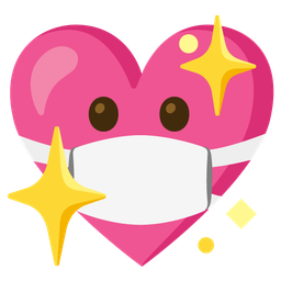 Sparkling heart and Face with medical mask