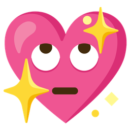 sparkling heart and face with rolling eyes