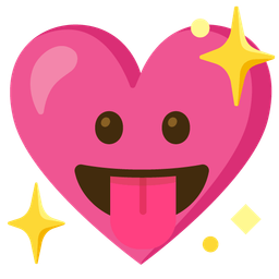 Sparkling heart and Face with tongue