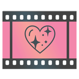 sparkling heart and film frames