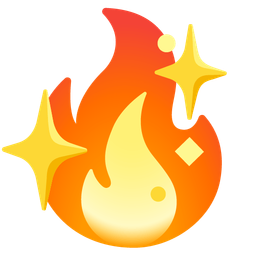 sparkling heart and fire