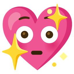 sparkling heart and flushed face