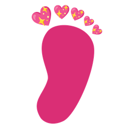 sparkling heart and footprints