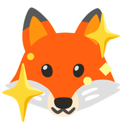 sparkling heart and fox