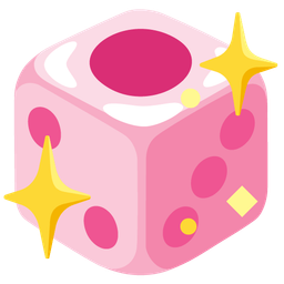 sparkling heart and game die