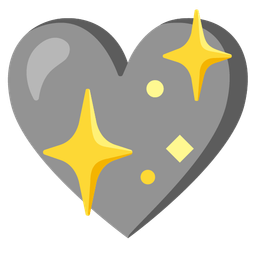 sparkling heart and grey heart