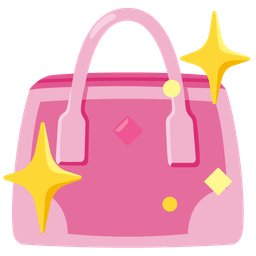 sparkling heart and handbag