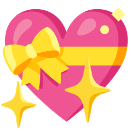 sparkling heart and heart with ribbon