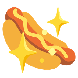 Sparkling heart and Hot dog