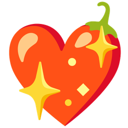 sparkling heart and hot pepper