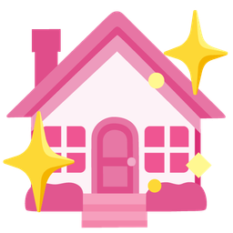 sparkling heart and house