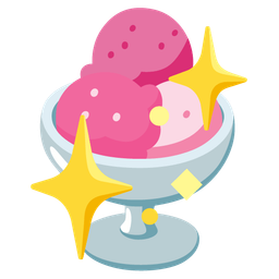 sparkling heart and ice cream
