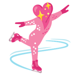 sparkling heart and ice skate