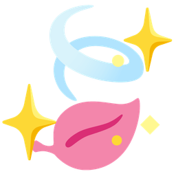 sparkling heart and leaf fluttering in wind