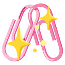 sparkling heart and linked paperclips