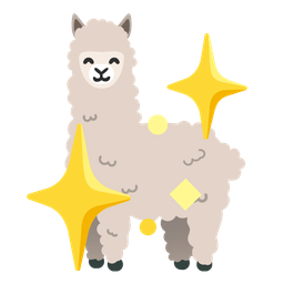sparkling heart and llama