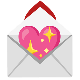 sparkling heart and love letter