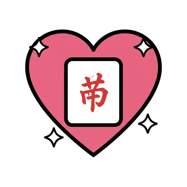 Sparkling heart and Mahjong red dragon