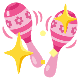 sparkling heart and maracas