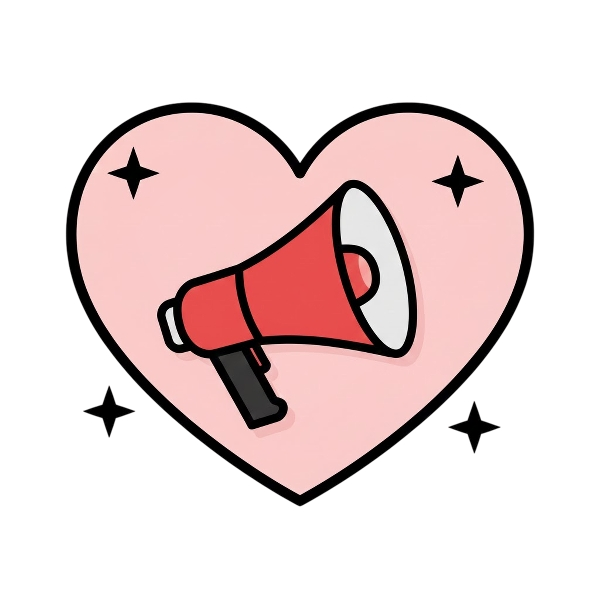 Sparkling heart and Megaphone