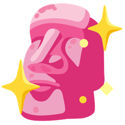 sparkling heart and moai