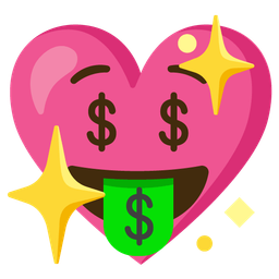 Sparkling heart and Money-mouth face